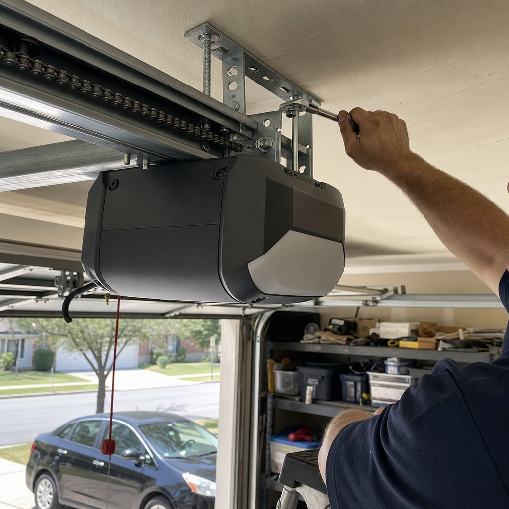 Garage door opener installation
