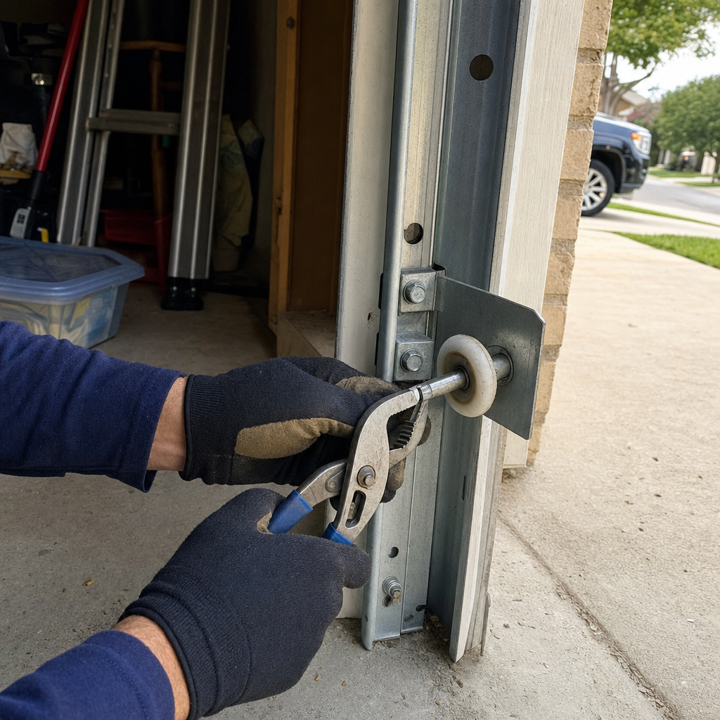 Garage door roller repair with pliers
